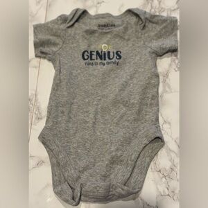 Gray Bodysuit with 'Genius' Slogan